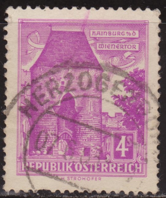 Austria 1957 Scott 627 Sello º Vienna Gate Hainburg 4S Timbre Autriche Osterreich